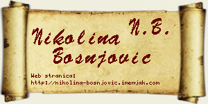 Nikolina Bošnjović vizit kartica